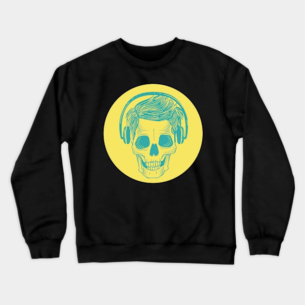 Skull with headphones Crewneck Sweatshirt by madeinchorley